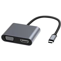 PremiumCord USB-C -> HDMI/VGA redukce 4K šedá - Kabely a redukce