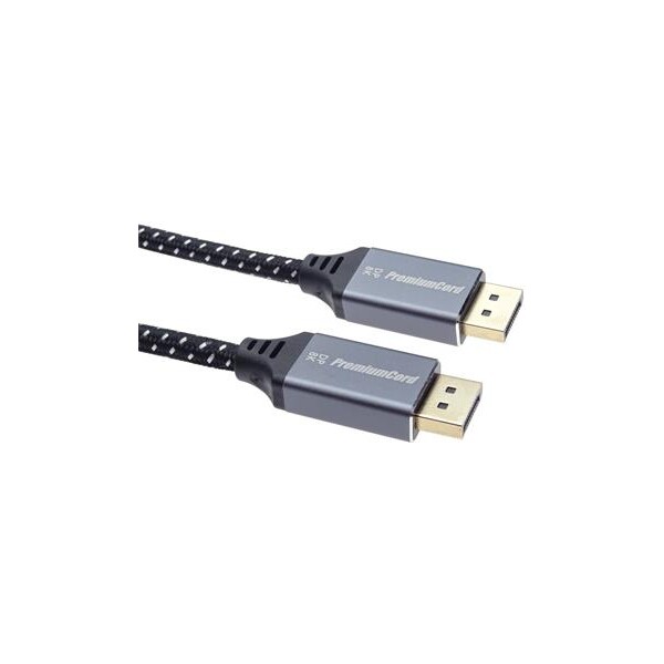 PremiumCord DisplayPort 1.4 přípojný kabel, kovové a zlacené konektory, 3m