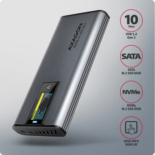 AXAGON EEM2-SD2 USB-C externí box - Externí boxy - Obrázek OL9M000K01