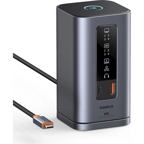 Baseus Spacemate RD-1 dokovací stanice 11v1, 100W 2xUSB-C, 3xUSB, 2xHDMI, 2x DP, 1xRJ45, 3,5mm jack  - Dokovací stanice - Obrázek OLBQ000K01