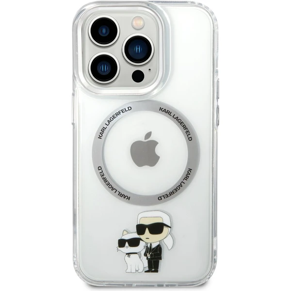 Karl Lagerfeld MagSafe IML Karl and Choupette NFT kryt iPhone 14 Pro Max čirý - Pouzdra - Obrázek OLZK300401