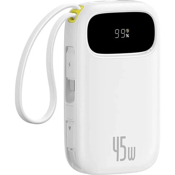 Baseus EnerFill FC31 Qpow 3 20000mAh powerbanka, 45W, s kabelem USB-C a Lightning bílá - Powerbanky - Obrázek OMBQ000K01