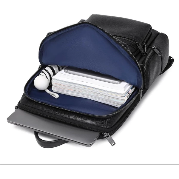 MyBalo Matterhorn kožený business batoh na notebook černý - Batohy - Obrázek OO7E000K01