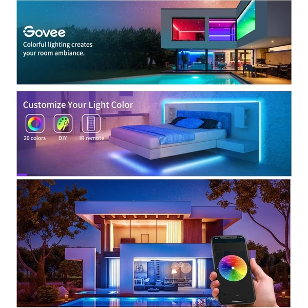 Govee WiFi RGB Smart LED pásek 10m - LED pásky - Obrázek OPKK000K01