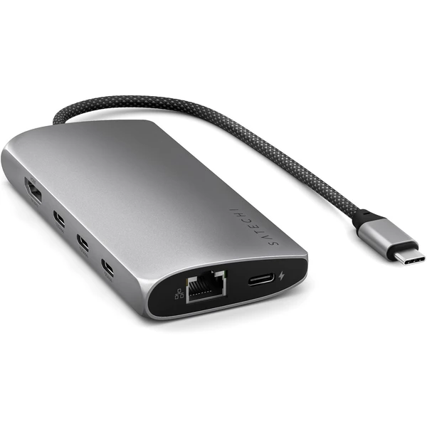 Satechi USB-C víceportový adaptér 8K s Ethernet V3 vesmírně šedý - USB huby - Obrázek OPX5000O01