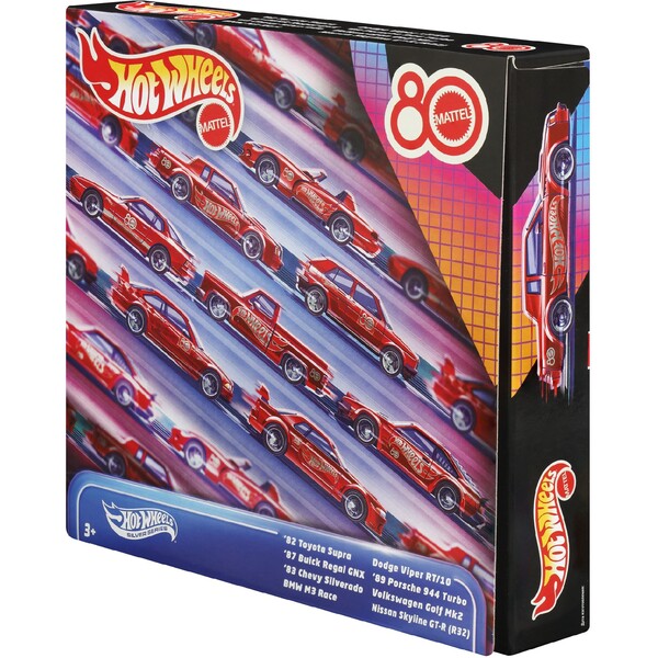 Mattel Hot Wheels 80th anniversary - sada angličáků (8ks) (Silver series) Vícebarevná