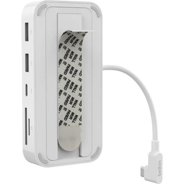 Belkin Connect USB-C 6v1 Multiport Hub s držákem bílý - Dokovací stanice - Obrázek OUDWF00101