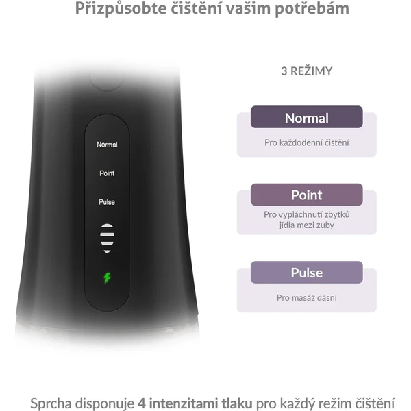 TrueLife AquaFloss Compact L100 ústní sprcha černá - Ústní sprchy - Obrázek OUUL000K01