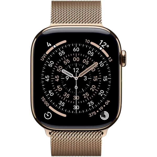 Apple Watch Series 11 Cellular (46mm) Zlatý titan se zlatým milánským tahem S/M (Další) - Chytré hodinky - Obrázek OYRH000K01