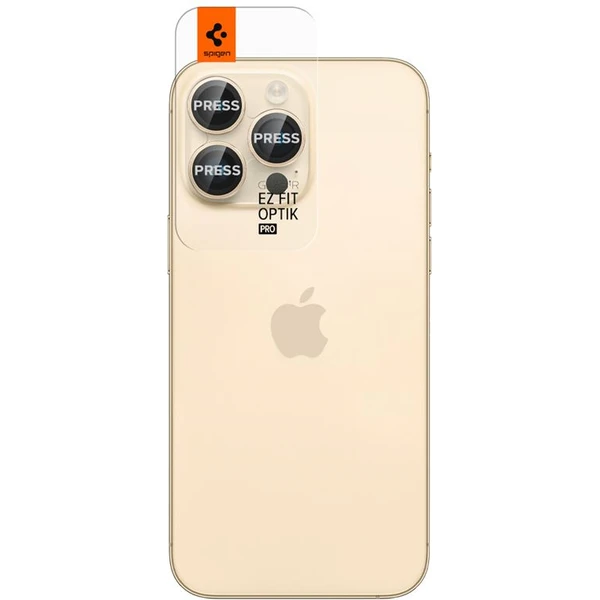 Spigen Glass EZ Fit Optik Pro 2 Pack tvrzené sklo na fotoaparát iPhone 14 Pro/iPhone 14 Pro Max zlat - Ochranné folie a skla - Obrázek OZ09000601