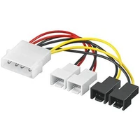 PremiumCord Kabel napájecí FAN 5,25"-2x 12V, 2x 5V TX 3pin - Kabely a redukce
