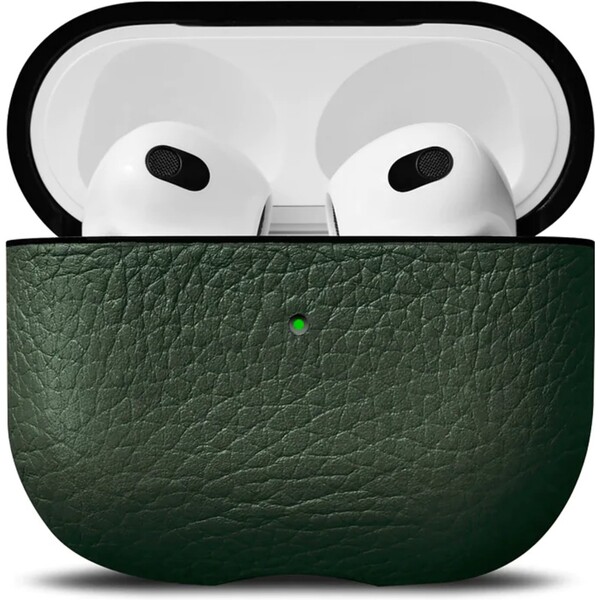 Woolnut kožené pouzdro pro AirPods 3. generace tmavě zelené