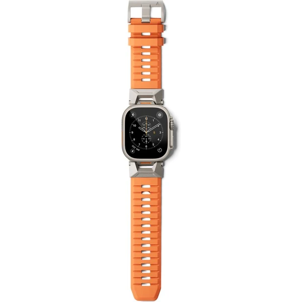 Epico Rubber Pro řemínek s nerezovým zapínáním pro Apple Watch 49/46/45/44/42mm oranžový - Řemínky - Obrázek OZMJ000K01