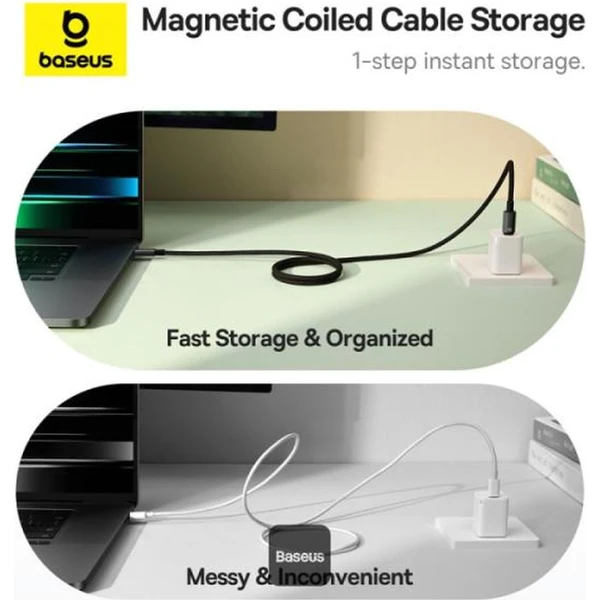 Baseus Tungsten Gold USB-C/USB-C magnetický napájecí kabel 100W 1m černý - Kabely a redukce - Obrázek P12R000K01