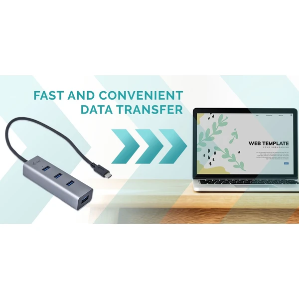 i-tec USB-C Metal HUB 4x USB 3.0 - USB huby - Obrázek P1HA000501