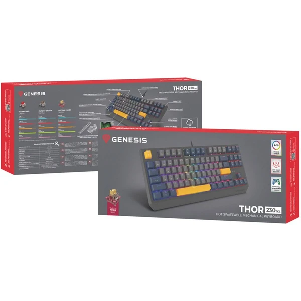 Genesis THOR 230 TKL Naval Blue Negative RGB mechanická klávesnice - Klávesnice - Obrázek P1I5000O01