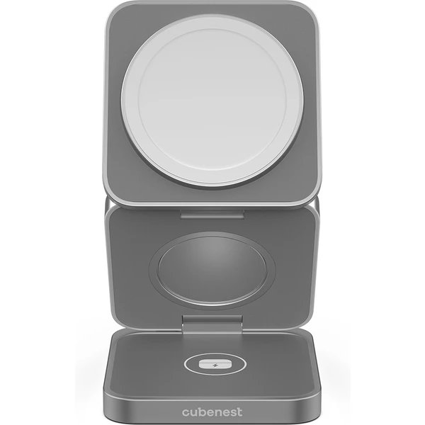 Cubenest S312 Pro 3v1 MagSafe bezdrátová nabíječka šedá - Nabíječky - Obrázek P1J6000601