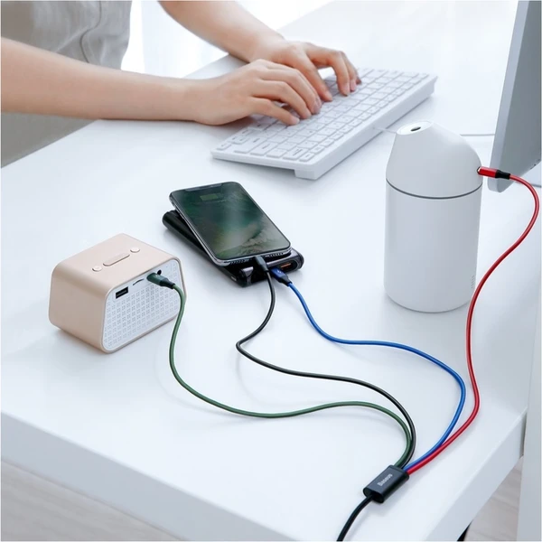 Baseus Fast 4v1 napájecí kabel 1,2m černý - Kabely a redukce - Obrázek P2RR000501