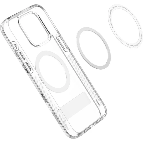 Spigen Caseology Capella kryt se stojánkem s MagFit iPhone 15 Pro Max čirý/bílý - Pouzdra - Obrázek P2W4000L01