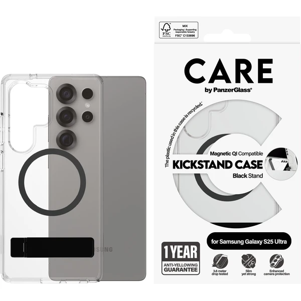 PanzerGlass® CARE kryt Samsung Galaxy S25 Ultra čirý/černý Kickstand & QI - Pouzdra - Obrázek P3FC000J01