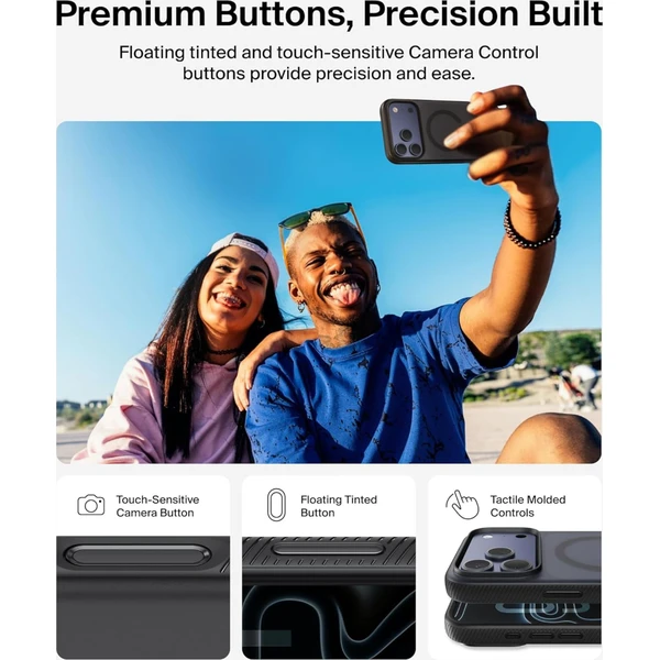 Belkin SheerForce Grip MagSafe kryt iPhone 17 Pro Max černý - Pouzdra - Obrázek P4CN000K01