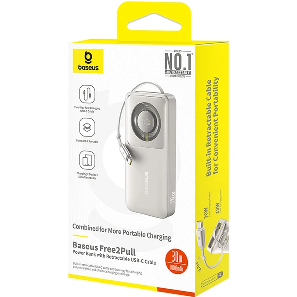 Baseus OS Free2Pull powerbanka 10000mAh 30W šedá - Powerbanky - Obrázek P5AE000N01