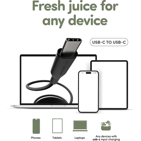 PanzerGlass USB-C/USB-C magnetický napájecí kabel 240W 1,5m černý - Kabely a redukce - Obrázek P63J000K01
