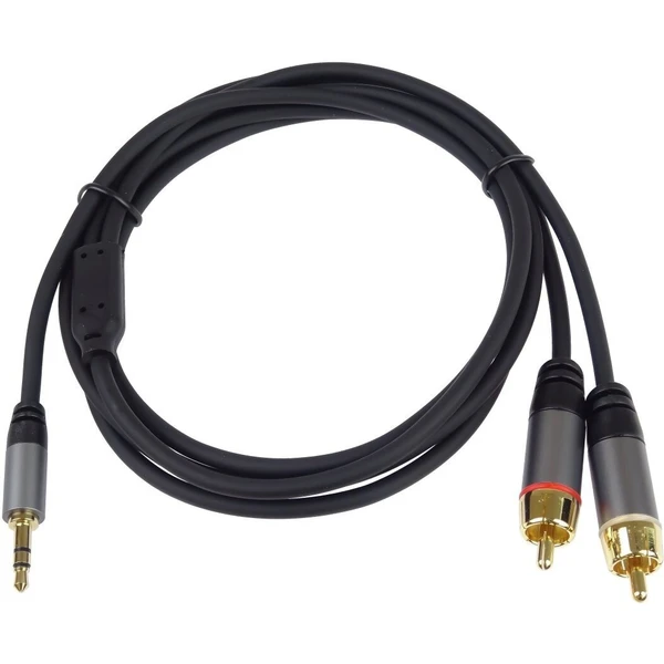 PremiumCord HQ 3,5mm/2x Cinch kabel 1,5m černý - Kabely a redukce - Obrázek P6UU000501