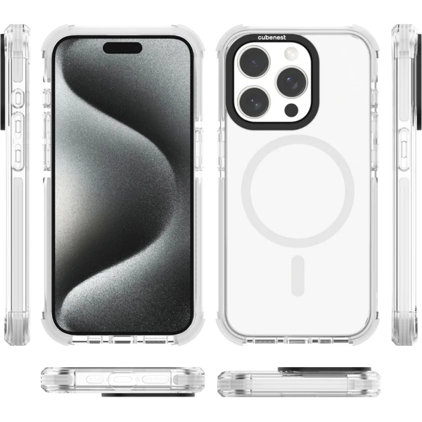 Cubenest MagPro Strong Guard kryt iPhone 15 Pro bílý - Pouzdra - Obrázek P7S8000J01