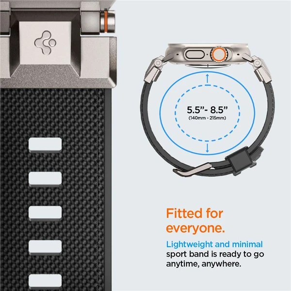 Spigen DuraPro Armor řemínek Apple Watch Ultra 49/46/45/44/42mm stříbrný/černý - Řemínky - Obrázek P8N5000701