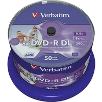 VERBATIM DVD+R(50 ks)DoubleLayer/Spindle/8X/8.5GB/Printable/NoID - Optické disky