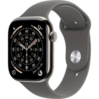 Apple Watch Series 11 Cellular (46mm) Přírodní titan se skálově šedým sportovním řemínkem S/M - Chytré hodinky