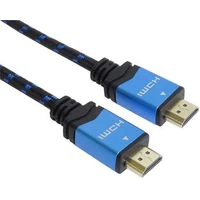 PremiumCord HDMI 2.0b/HDMI 2.0b opletený kabel s ethernetem 4K 1m černý - Kabely a redukce