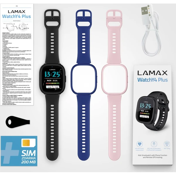LAMAX WatchY4 Plus dětské hodinky černé - Chytré hodinky - Obrázek P929000P01
