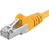 PremiumCord RJ45/RJ45 Cat6a S-FTP patch kabel 3m žlutý - Kabely a redukce