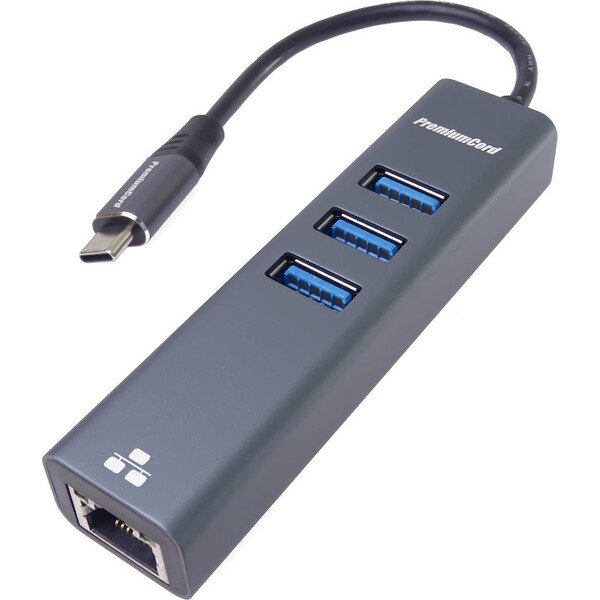 PremiumCord 4v1 USB-C Hub antracitový - USB huby - Obrázek PA8L000K01