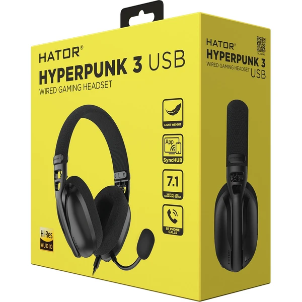 HATOR HYPERPUNK 3 USB headset černý - Sluchátka - Obrázek PAAE000J01