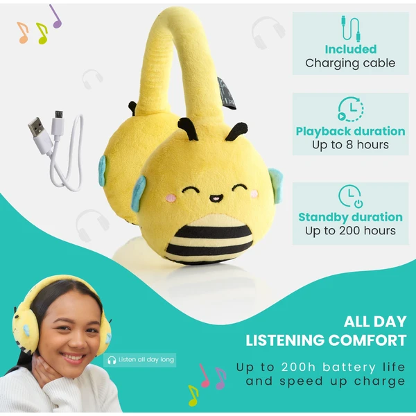 Lazerbuilt bezdrátová sluchátka Squishmallows - Sunny (plyšová) - Sluchátka - Obrázek PABG000K01