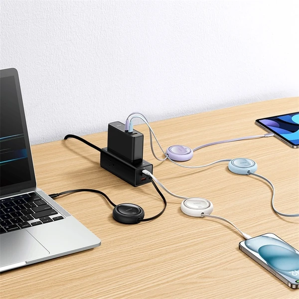 Baseus Free2Draw mini USB-C/USB-C napájecí kabel 100W 1m bílý - Kabely a redukce - Obrázek PAGE000L01