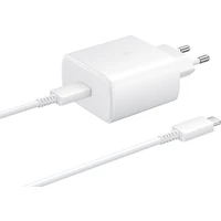 Samsung síťová nabíječka (45W)+ USB-C kabel bílá (Bulk) - Nabíječky