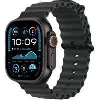 Apple Watch 49/44/45/46mm černé prodloužení oceánského řemínek s černým titanem - Řemínky