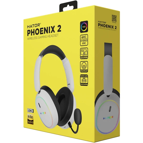 HATOR PHOENIX 2 bezdrátový headset bílý - Sluchátka - Obrázek PBAE000J01