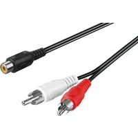 PremiumCord kabel 1x Cinch female - 2x Cinch male 20 cm - Kabely a redukce