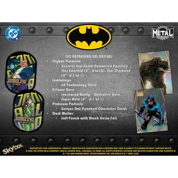 Sběratelské karty 2025 Upper Deck Batman Skybox Metal Universe Hobby Box - Sběratelské karty a nálepky - Obrázek PC7M000K01