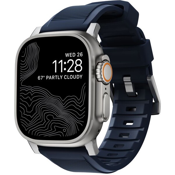 Řemínek pro Apple Watch 42/44/45/49 mm Nomad Rugged Strap - modrý