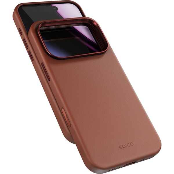 Epico Leather Pro Mag+ kryt pro iPhone 17 Pro Max Qi2 & Magsafe kompatibilní hnědý Hnědá