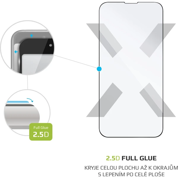 FIXED 2,5D Full-Cover tvrzené sklo 0,33mm Apple iPhone 13 Mini černé - Ochranné folie a skla - Obrázek PITZ000501