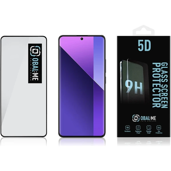 OBAL:ME 5D Tvrzené Sklo pro Xiaomi Redmi Note 13 Pro+ 5G černé - Ochranné folie a skla - Obrázek PIX3000P01