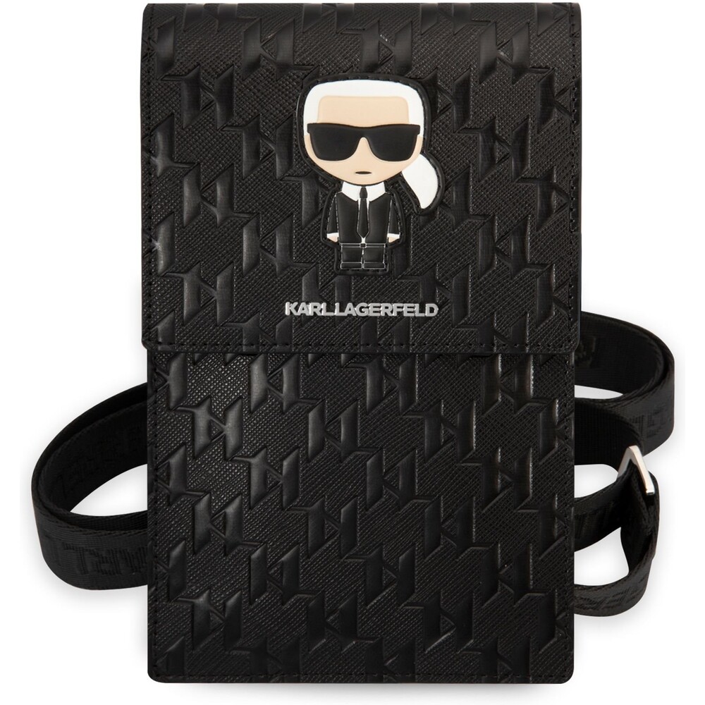 Karl Lagerfeld Monogram Ikonik Wallet Phone Bag černé