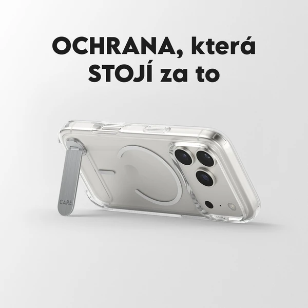 PanzerGlass® CARE Kickstand kryt s MagSafe Apple iPhone 17 Pro stříbrný/bílý - Pouzdra - Obrázek PJDH000K01